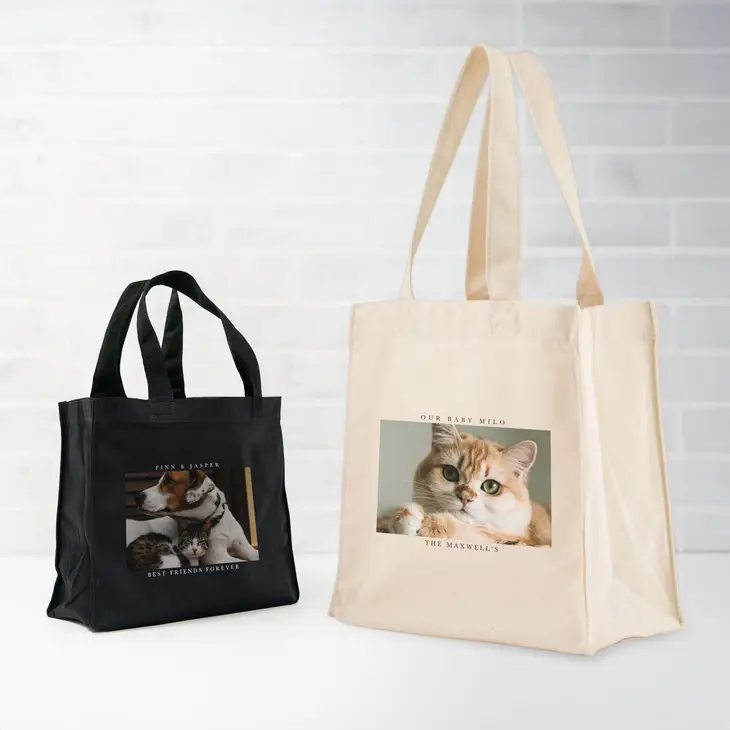 Custom Photo Printed Canvas Tote Bag - Signature Pet Product background