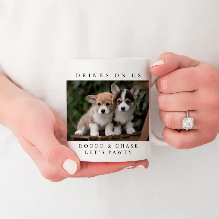 Custom Printed 11 oz. White Ceramic Photo Mug - Signature Pet Product background