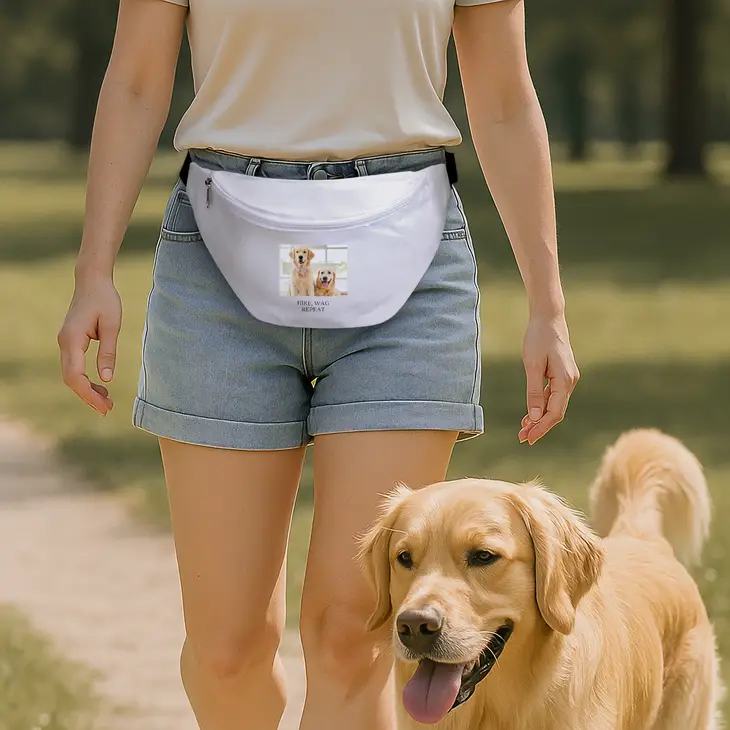Custom Photo Printed Fanny Pack for Dog Treats or Walks - Pet Portrait Product background