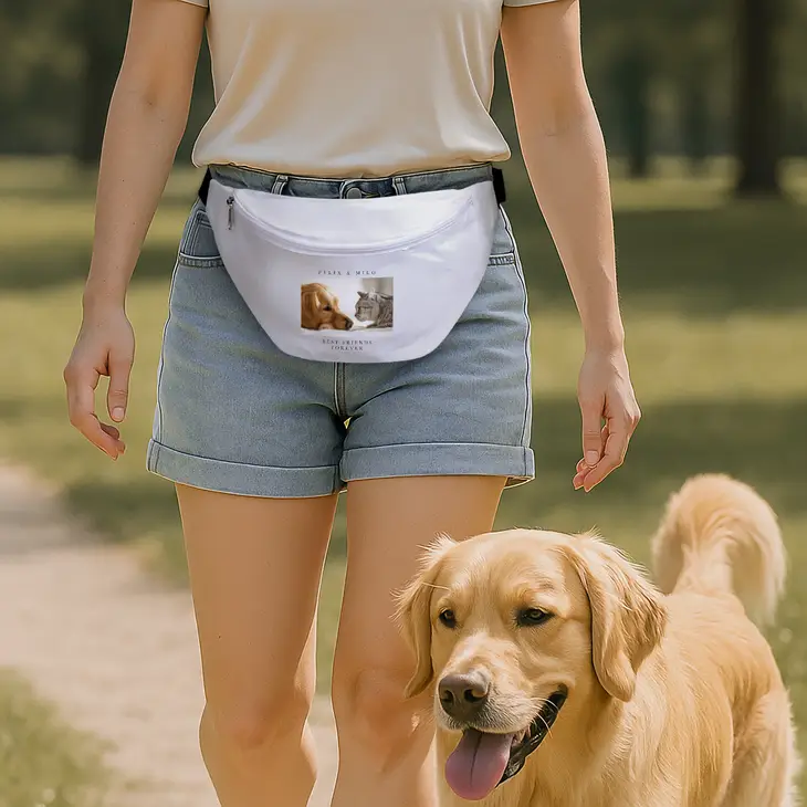Custom Photo Printed Fanny Pack for Dog Treats or Walks - Signature Pet Product background