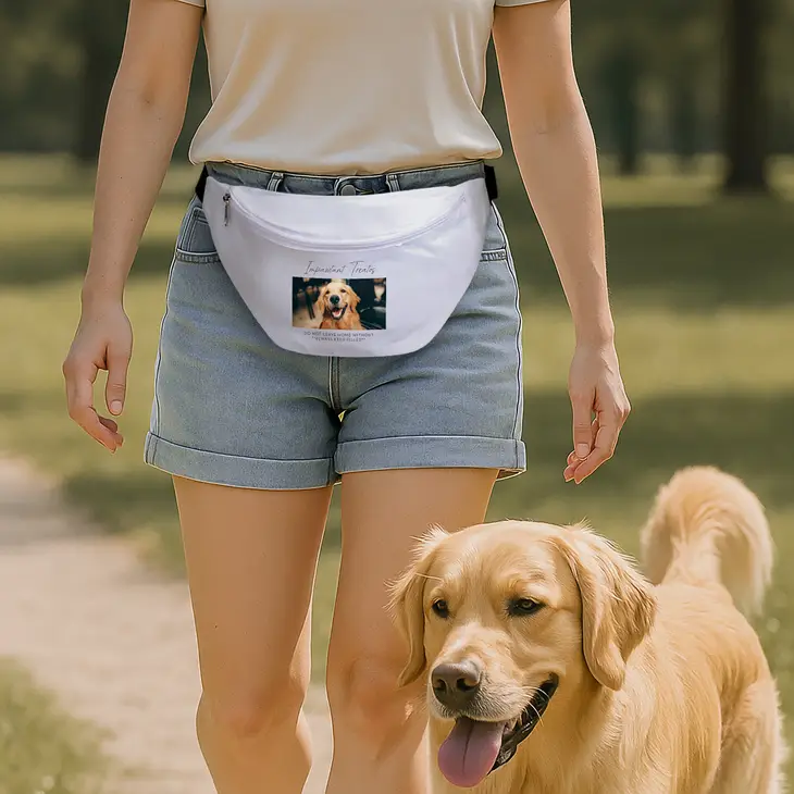 Custom Multi-Photo Printed Fanny Pack for Dog Treats or Walks - Animal Collage Product background
